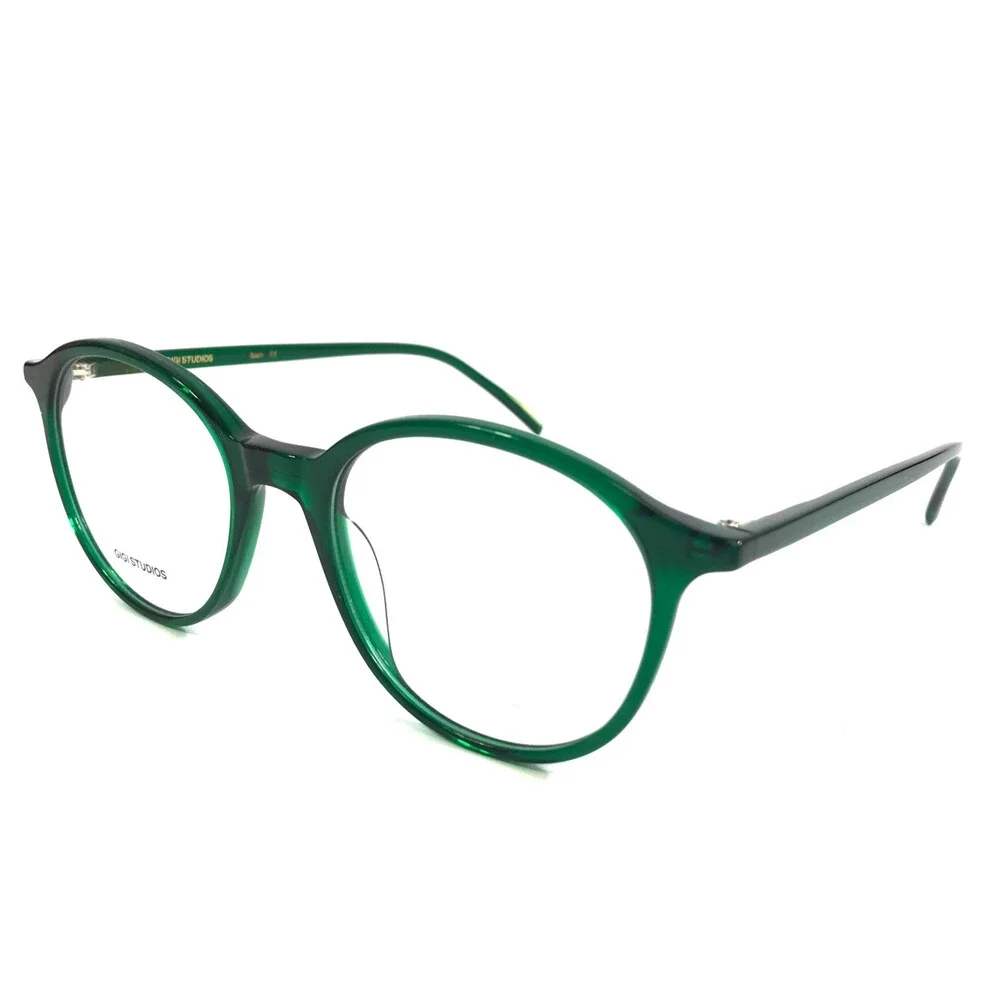 Gigi Studios Eyeglasses Frames KOBE 8099/7 Clear Dark Green Round 51-18-145